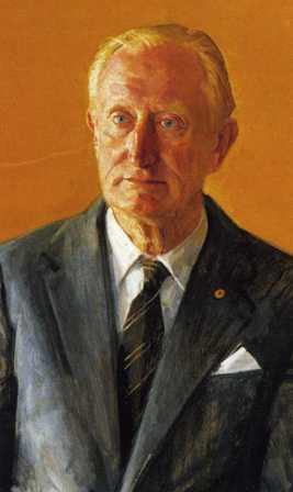 Norman Wettenhall (Detail from oil painting by Robert Hannaford, 1977).